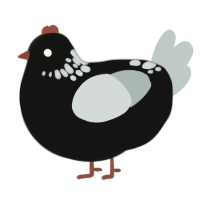 Dark Knight, a black and silver chicken with a neck-speckle pattern
