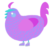 Dreamland, a lilac and orchid chicken with a lace pattern