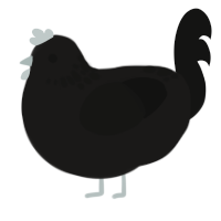 The Stained Soul, a sable and black chicken with a neck-speckle pattern