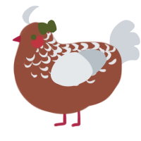 Gingerbread Wife, a russet and mist chicken with a half-lace pattern