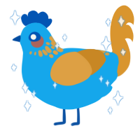 Triboulet, a sky and orange chicken with a neck-speckle pattern
