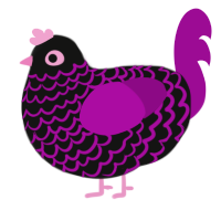 tuesday, a black and plum chicken with a lace pattern