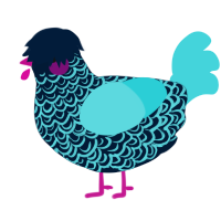 Bioluminescence, a tumblr and aqua chicken with a double-lace pattern
