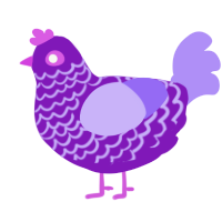 Purple Bouquet, a violet and lilac chicken with a lace pattern