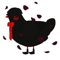 A black chicken with a lace pattern
