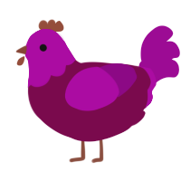 Precious, a wine and plum chicken with a head pattern