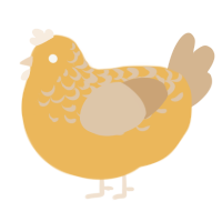 Bee Nawt Afraid, a honey and beige chicken with a half-lace pattern