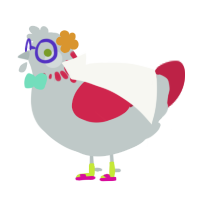dr slaughter, a silver and crimson chicken with a neck-speckle pattern