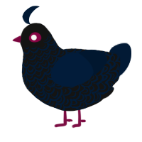 Oath, a black and tumblr chicken with a double-lace pattern