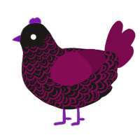 A sable and wine chicken with a double-lace pattern