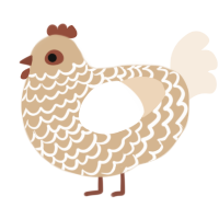A beige and cream chicken with a lace pattern