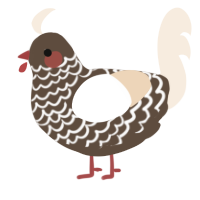 BitterDrizzle, a bark and cream chicken with a lace pattern