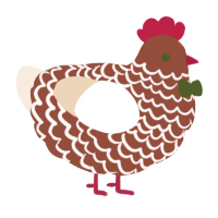 Gingerbread, a russet and cream chicken with a lace pattern