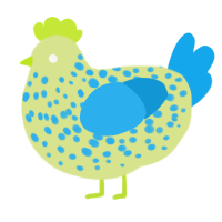 the sickness rises, a lemon and sky chicken with a speckle pattern