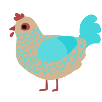 splash beach, a beige and aqua chicken with a lace pattern