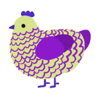 (unnamed), a lemon and violet chicken with a lace pattern