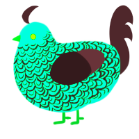 Purgatory, a maroon and silver chicken with a double-lace pattern