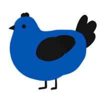 A ultramarine and black chicken