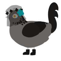 (unnamed), a grey and sable chicken with a neck-speckle pattern