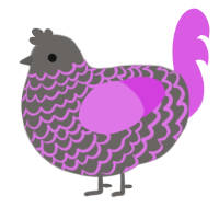Cellar Dust, a grey and orchid chicken with a lace pattern