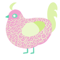 Azalia, a pink and apple chicken with a double-lace pattern