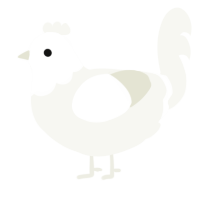 Carnal Forge, a white chicken with a head pattern