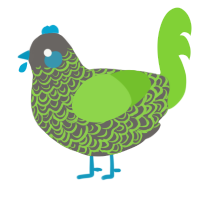 A grey and grass chicken with a double-lace pattern