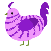 SPRING BREEZE, a lavender and violet chicken with a bar pattern