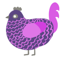 A overcast and orchid chicken with a lace pattern