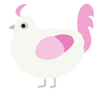 Susanne, a white and pink chicken