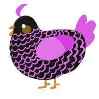 evil hatsune miku, a sable and orchid chicken with a lace pattern