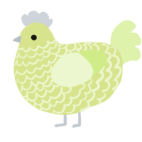 A lemon and apple chicken with a lace pattern