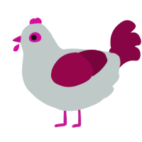 Lamplight, a silver and maroon chicken