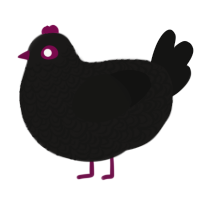 A sable and black chicken with a double-lace pattern