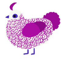 (unnamed), a white and plum chicken with a double-lace pattern