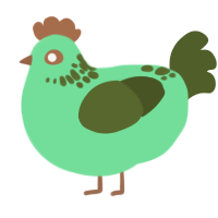Failure 1, a spring and olive chicken with a neck-speckle pattern