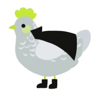Limelight, a silver and mist chicken with a half-lace pattern