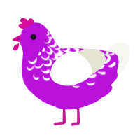(unnamed), a amethyst and white chicken with a half-lace pattern