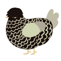 Fumèe Noire, a sable and mist chicken with a lace pattern