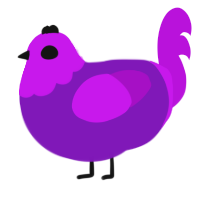 Silent Destroyer, a violet and amethyst chicken with a head pattern