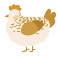 Castle Embroidery, a cream and gold chicken with a half-lace pattern