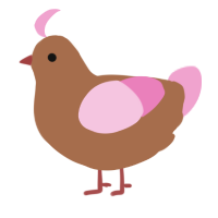 Dessert, a brown and pink chicken