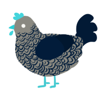 A ash and tumblr chicken with a double-lace pattern