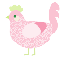 Luana, a rose chicken with a double-lace pattern