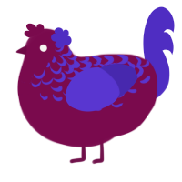 Elderberry, a wine and indigo chicken with a half-lace pattern