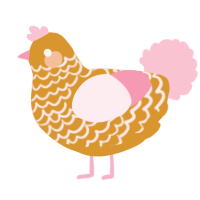 Sunflower, a orange and rose chicken with a lace pattern