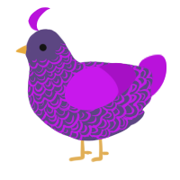 A overcast and amethyst chicken with a double-lace pattern