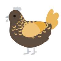 A bark and honey chicken with a half-lace pattern