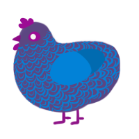 A overcast and sapphire chicken with a double-lace pattern