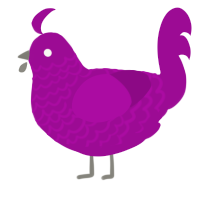 A plum chicken with a lace pattern